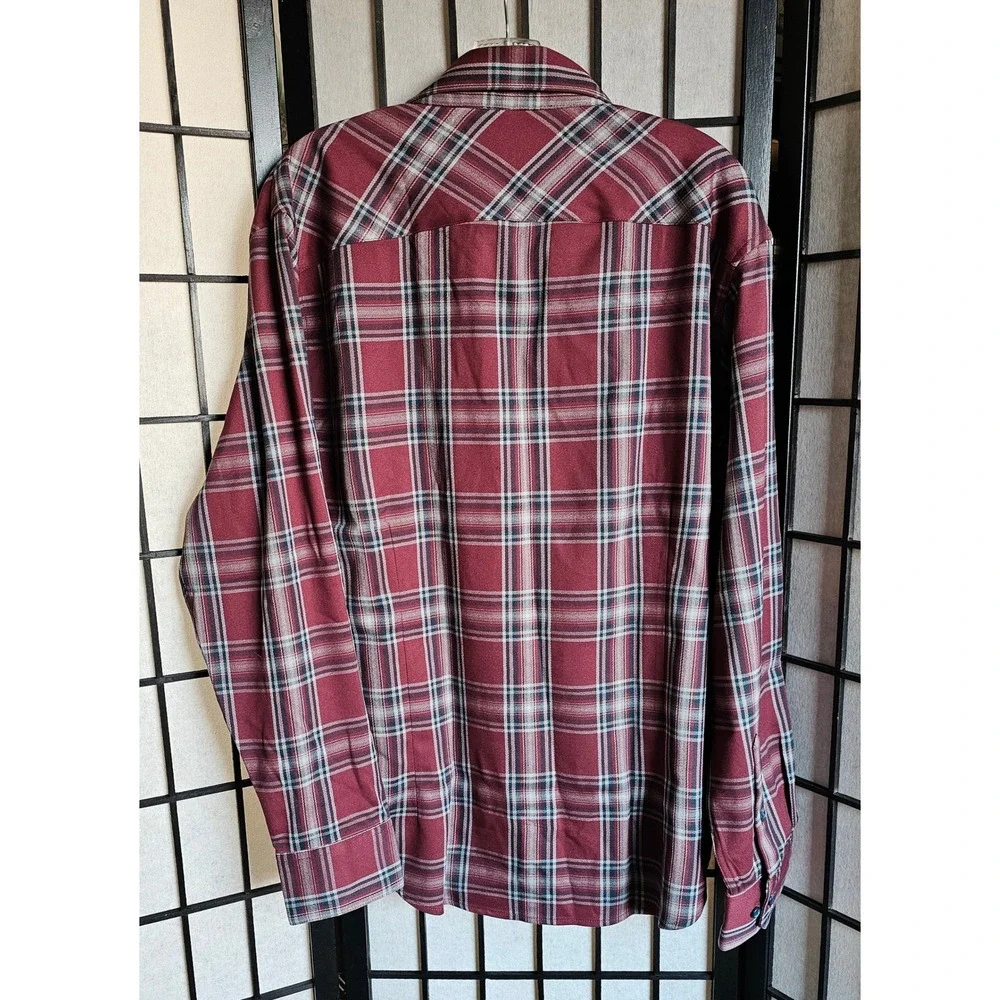 MIZZEN+MAIN City Flannel Twill Garnet Thomas Plaid Button-Down Shirt XL Trim NWT